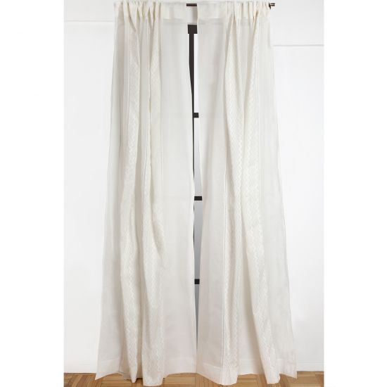 Zigzag Panel Curtain - Ivory